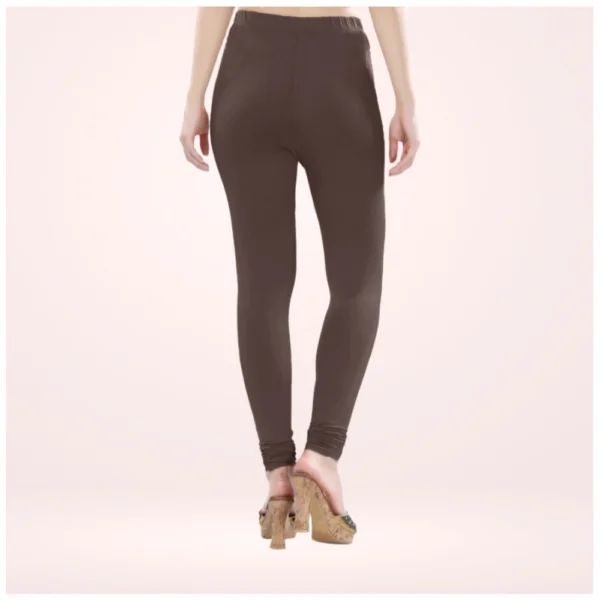 Generic Women's Cotton Blended Solid Churidar leggings (Brown) - Image 4