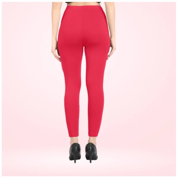 Generic Women's Cotton Blended Solid Ankle legging (Pink) - Image 3