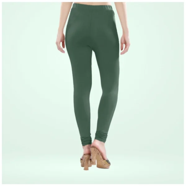 Generic Women's Cotton Blended Solid Churidar leggings (Bottle Green) - Image 4