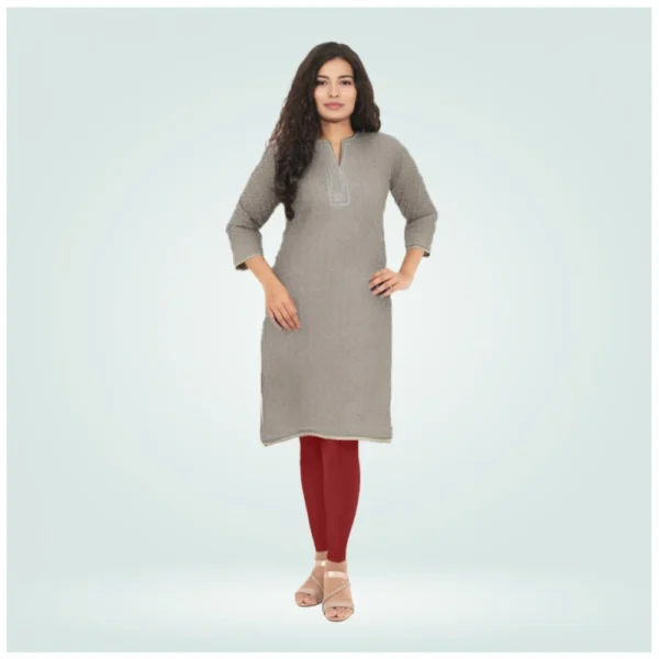 Generic Women's Cotton Blended Solid Shimmer Ankle leggings (Maroon)