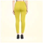 Generic Women's Cotton Blended Solid Ankle legging (Lemon Yellow) - Image 4