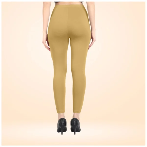 Generic Women's Cotton Blended Solid Ankle legging (Beige) - Image 4