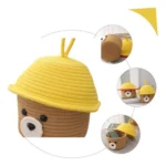 Generic Cotton Box Yellow Lid Inch Pack of 1 Storage Basket For Clothes (Beige) - Image 2