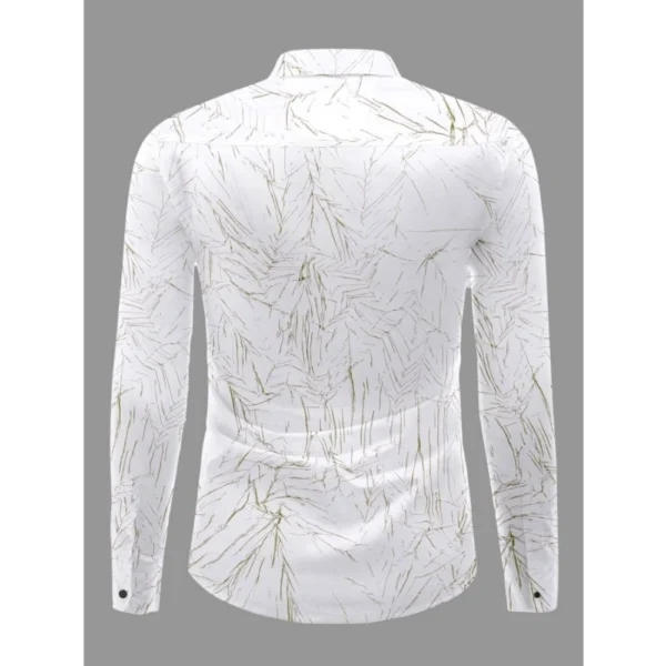 Generic Men's Casual PollyCotton Textured Full Sleeve Collar Shirt (Green) - Image 4