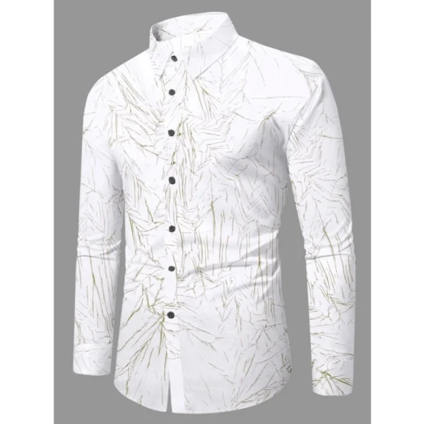 Generic Men's Casual PollyCotton Textured Full Sleeve Collar Shirt (Green) - Image 3