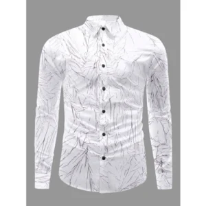 Generic Men's Casual PollyCotton Textured Full Sleeve Collar Shirt (Black)