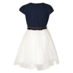 Generic Girl's Denim Embroidery Short Sleeve Round Neck Dress (White) - Image 4