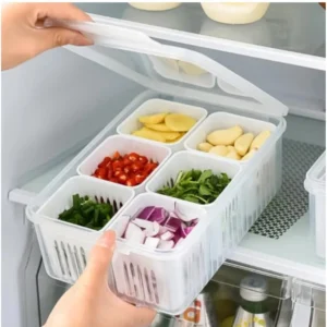 Generic Plastic Food Storage Box With Lid And 6 Compartments