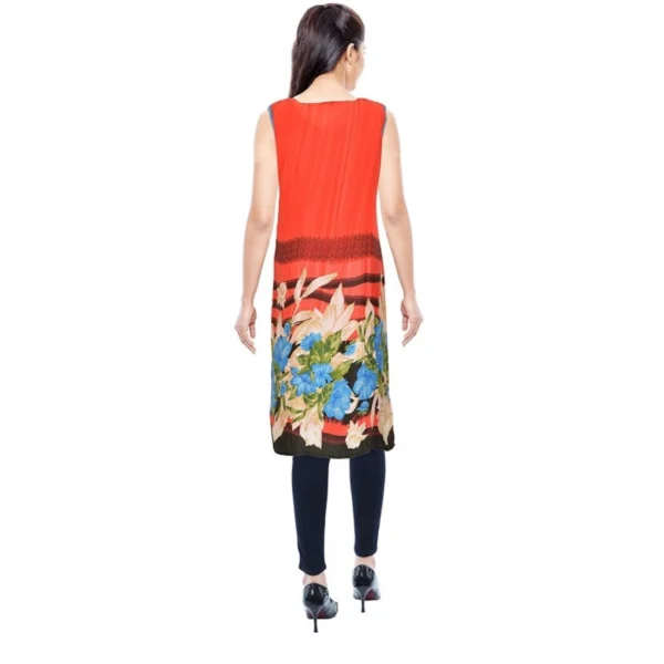 Generic Women's Synthetic Kurtis (Orange, L) - Image 3