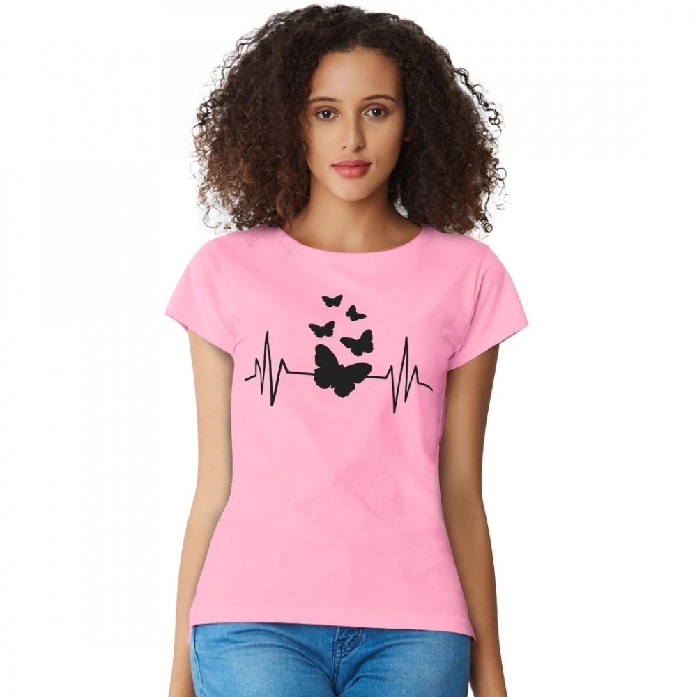 Generic Women’s Cotton Western Wear T Shirt (Pink)
