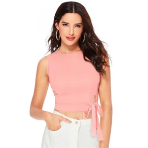 Generic Women's 95% Polyester 5% Spandex Western Wear Tops (Peach)