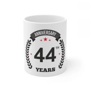 Generic Ceramic 44th Anniversary Printed Coffee Mug (Color: White, Capacity:330ml)