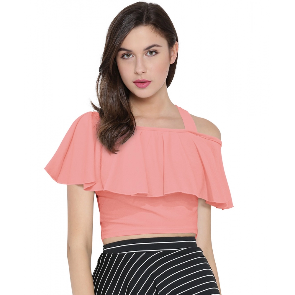 Generic Women’s Western Wear Hosiery Crop Top (Peach)