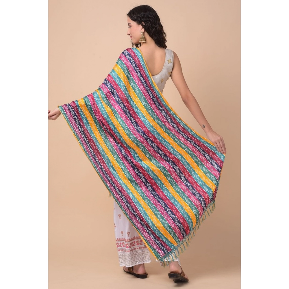 Generic Women's Chanderi Printed Dupatta (Multicolor, Length: 2.25 to 2.50 Mtr) - Image 5