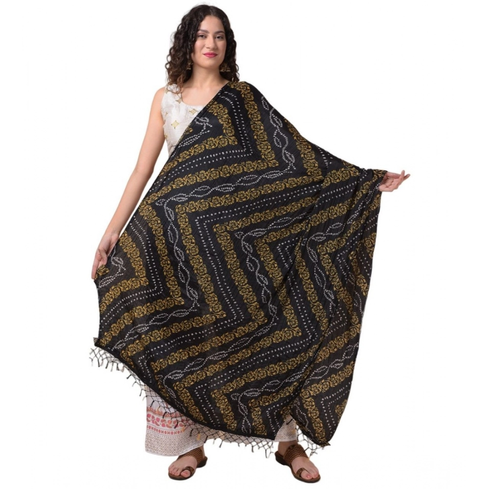 Generic Women's Chanderi Printed Dupatta (Multicolor, Length: 2.25 to 2.50 Mtr)