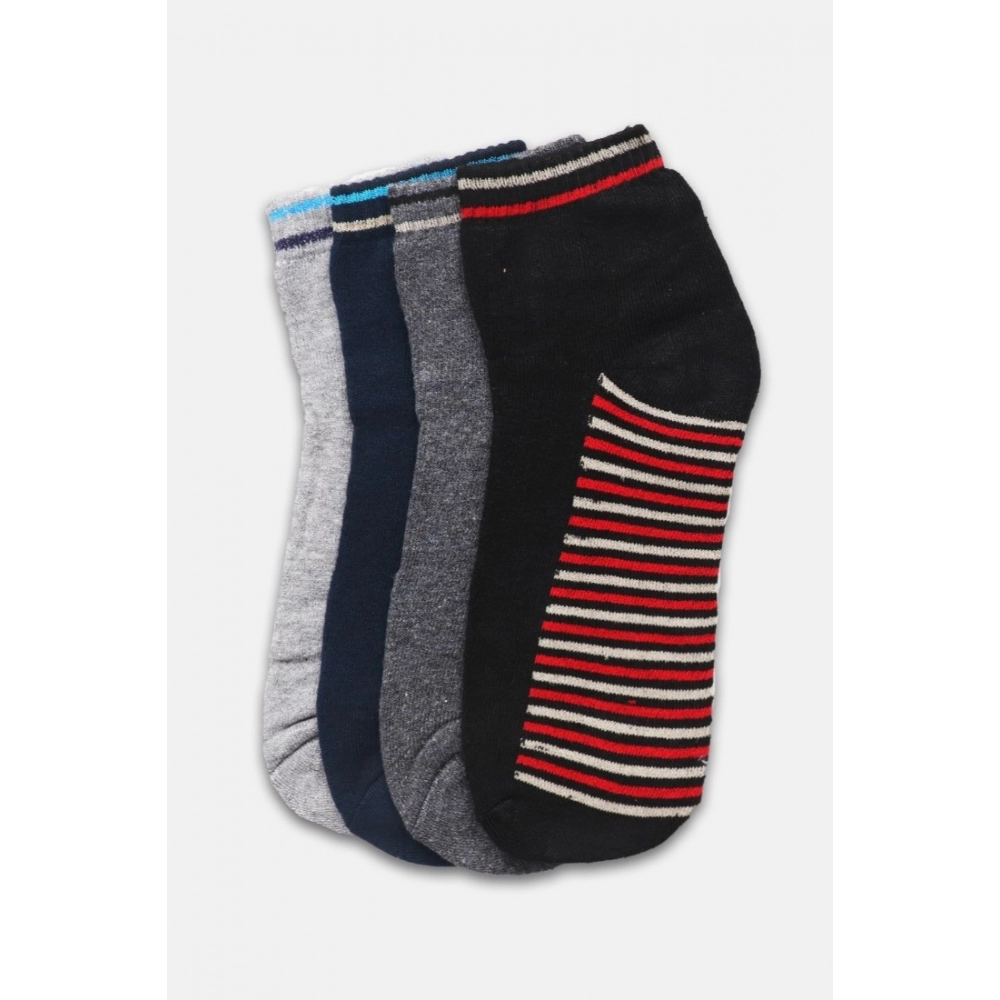 Generic 4 Pairs Men's Casual Cotton Blended Printed Mid-Calf length Socks (Assorted) - Image 3