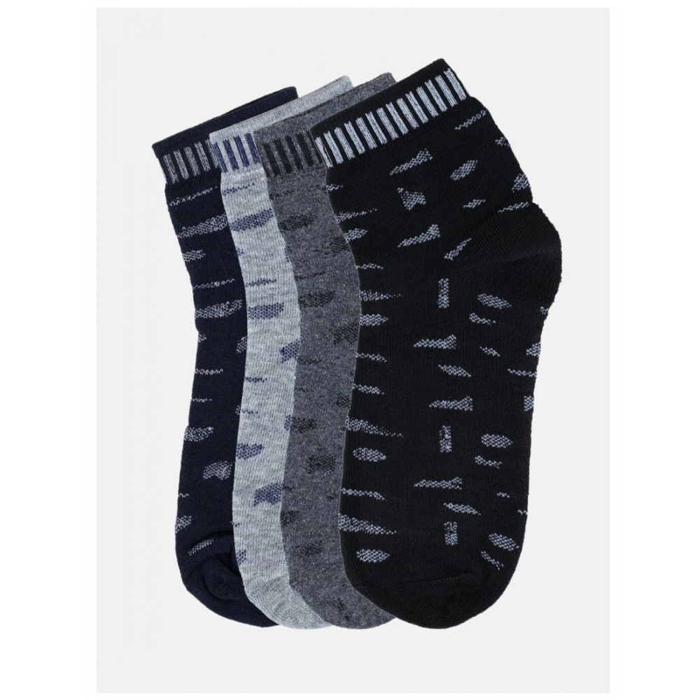 Generic 4 Pairs Men's Casual Cotton Blended Printed Mid-Calf length Socks (Assorted) - Image 3