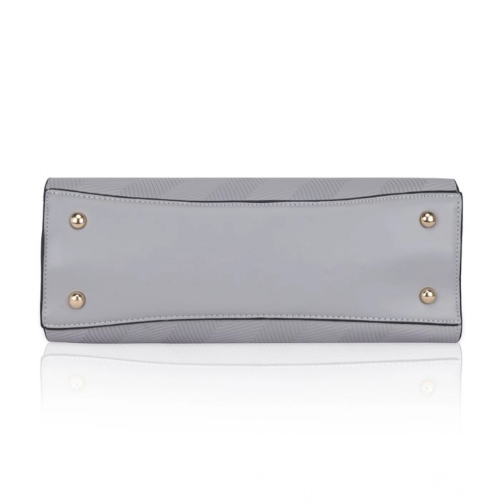 Generic Women's Faux Leather Textured Adjustable Long Belt Handbag (Grey) - Image 3