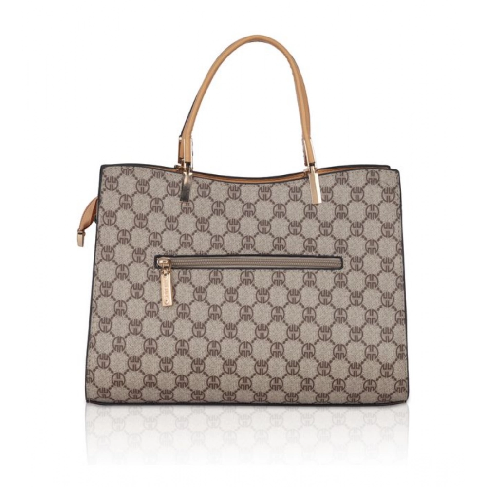 Generic Women's Faux Leather Printed Handbag (Camel) - Image 4