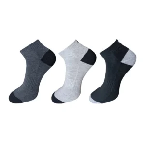 Generic 3_Pair Set Unisex Casual Cotton Solid Ankle Length Socks (Multicolor)
