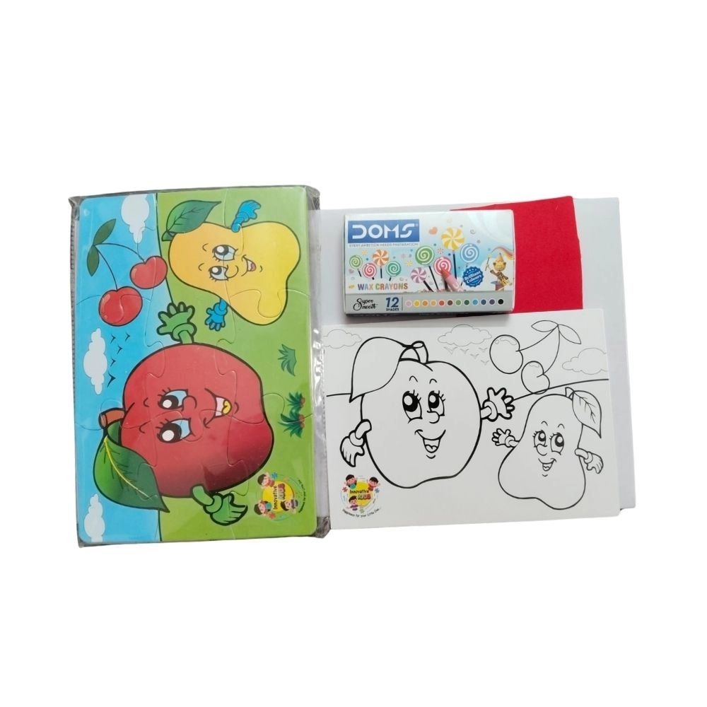 2 In 1 Puzzle & ColorsFtruit | Cardboard | Educational Toys| 3+ Years - Image 3