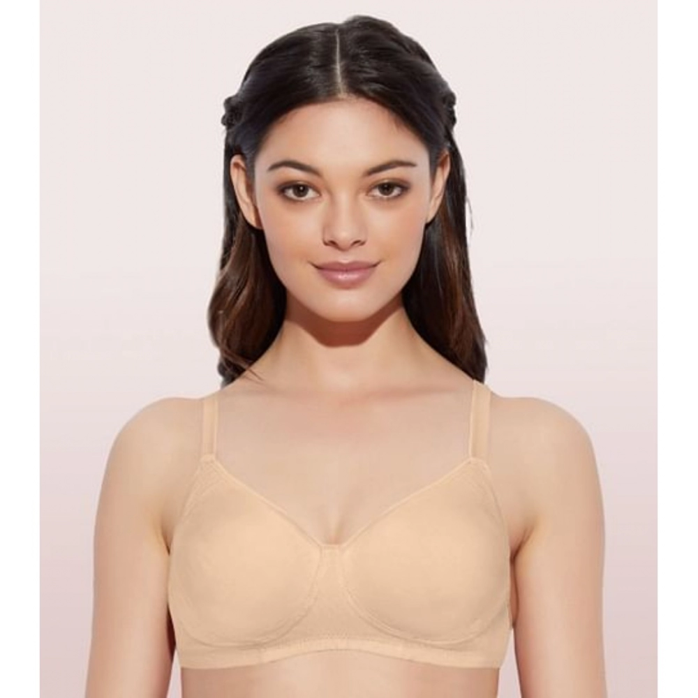Enamor A042 Women’s Cotton Everyday Non Padded And Wirefree Bra (Skin)