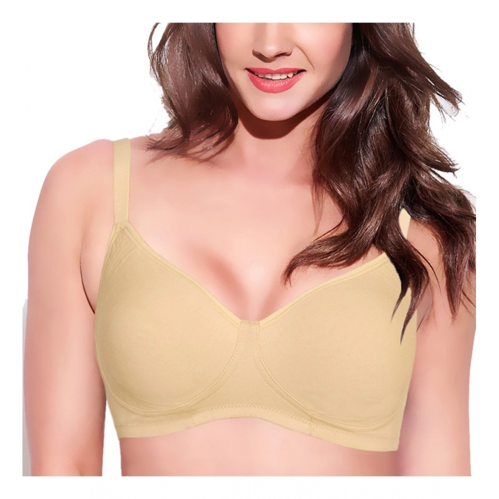 Enamor A042 Women’s Cotton Everyday Non Padded And Wirefree Bra (PaleSkin)