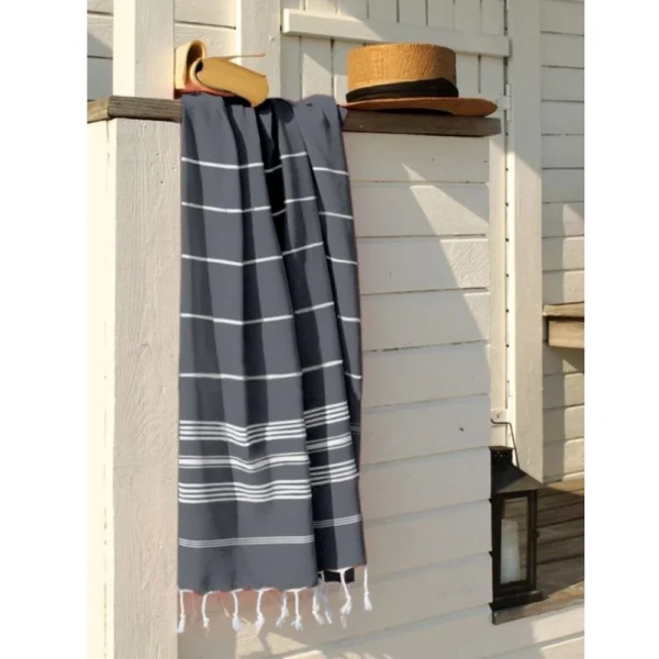 Generic Cotton Striped Bath Towels (Navy Blue, Size: 30x59 In) - Image 4