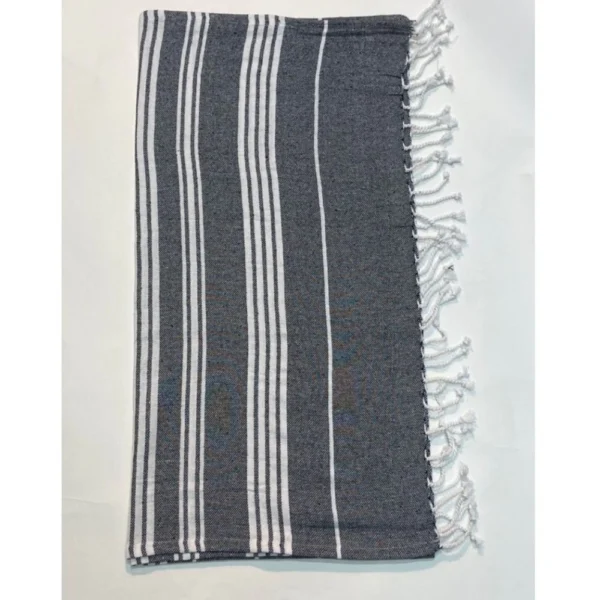 Generic Cotton Striped Bath Towels (Navy Blue, Size: 30x59 In) - Image 2