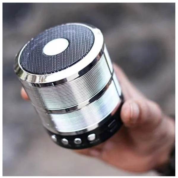 Generic Plastic Rubber Wireless WS887 Bluetooth Speaker (Silver) - Image 2