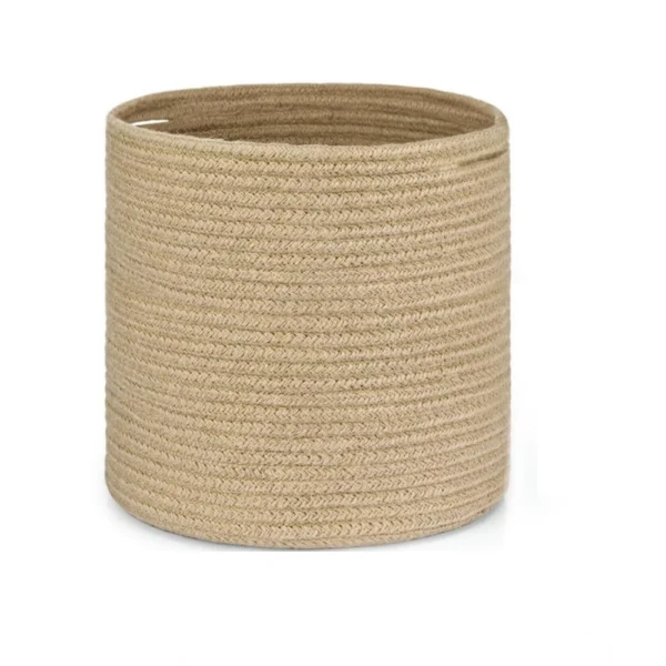 Generic Cotton Large Woven Storage Basket 11x11 Inch Pack of 1 (Beige) - Image 2