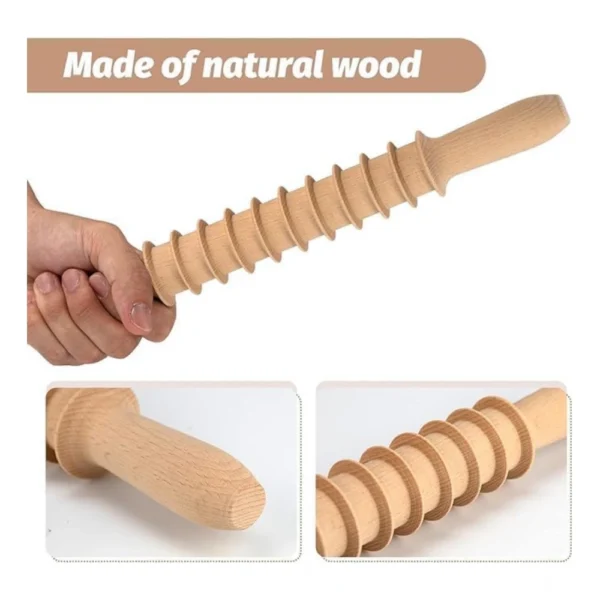 Generic Wood Roller Therapy Massage Tools (Wood) - Image 3