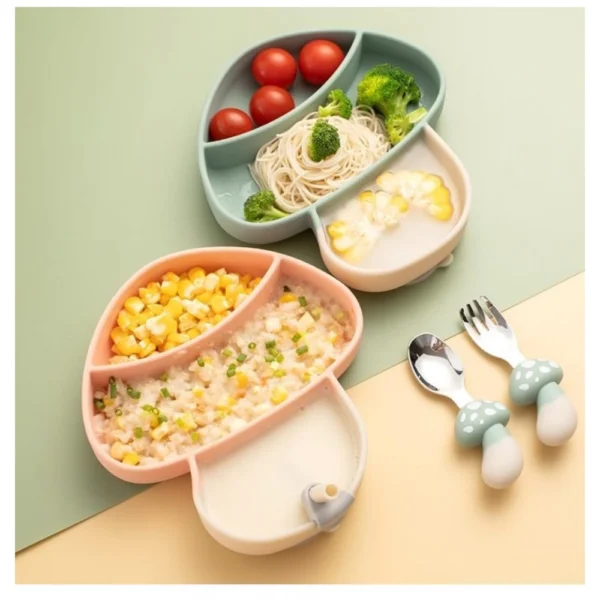 Generic Silicon Mushroom Children Plate Tablewar (Multicolor) - Image 3