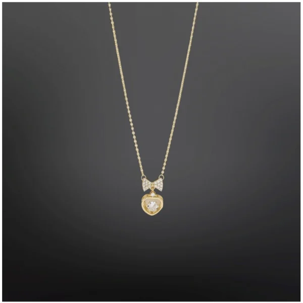 Generic Women's Stainless Steel Heart Shape Golden Delicate Pendent Chain (Gold Plated) - Image 2