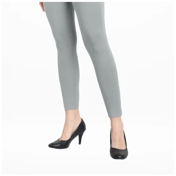 Generic Women's Cotton Blended Solid Ankle legging (Silver Gray) - Image 3