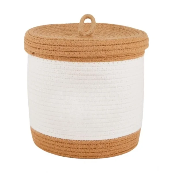 Generic Cotton Basket Pack of 1 Storage Basket For Clothes (White)