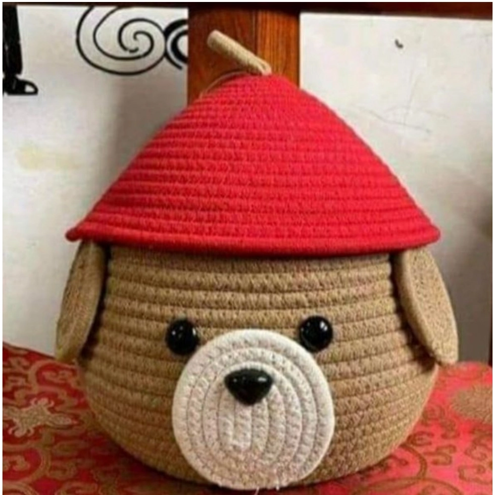 Generic Cotton Gudda Pack of 1 Storage Basket For Clothes (Brown)