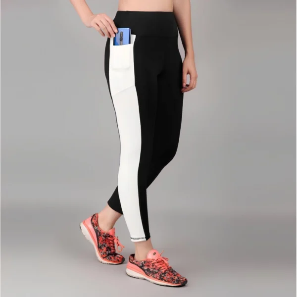 Generic Women's Polyester Solid Ankle length High Waisted Tights (Black) - Image 4