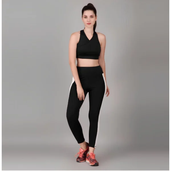 Generic Women's Polyester Solid Ankle length High Waisted Tights (Black) - Image 3