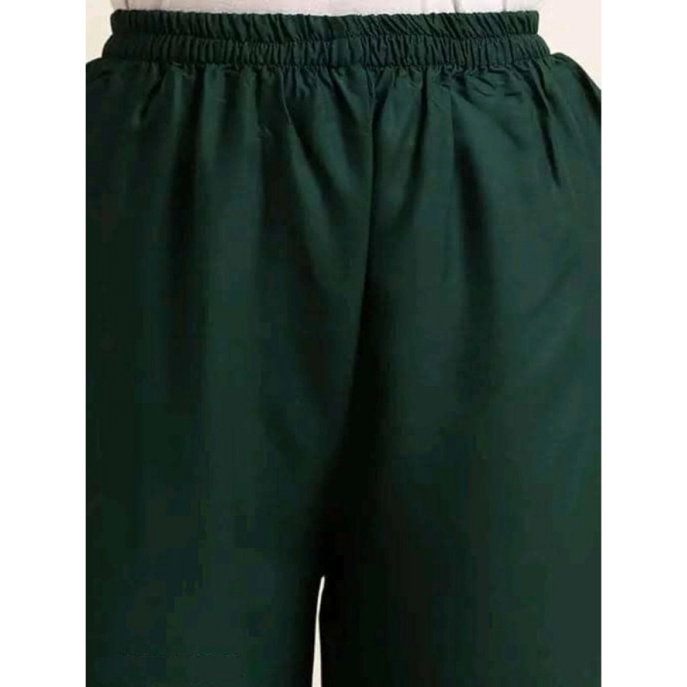 Generic Women’s Casual Rayon Solid Ankle Length Palazzo (Green, Free Size)