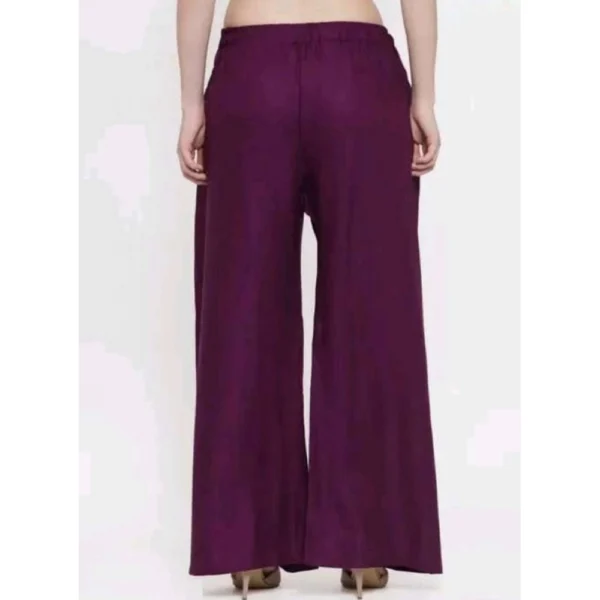 Generic Women's Casual Rayon Solid Ankle Length Palazzo (Purple, Free Size) - Image 2