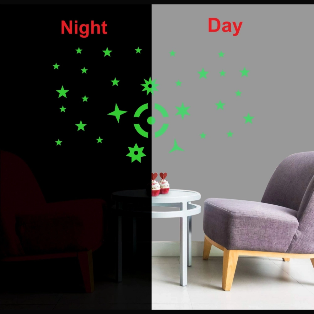 Generic Green Galaxy Of Stars With Moon Radium Wall Sticker - Image 3