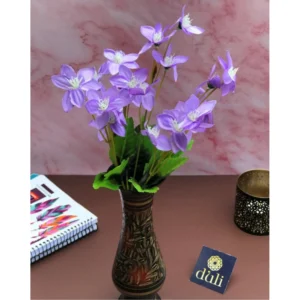 Generic Artificial Flowers Bunch Bouquet Of Purple Blossoms For Home Decoration (Color: Purple, Material: Silk Polyester)