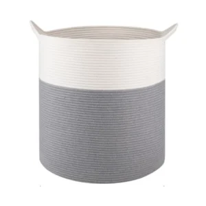 Generic Cotton 12x14 Inch- 1 Pcs Storage Basket For Clothes (Gray-White)