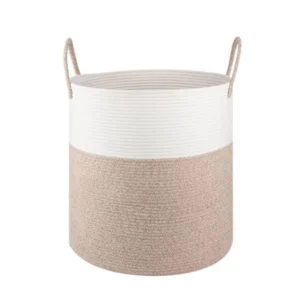 Generic Cotton 12x14 Inch-Kidi-Handle Storage Basket For Clothes (Kidi-White)