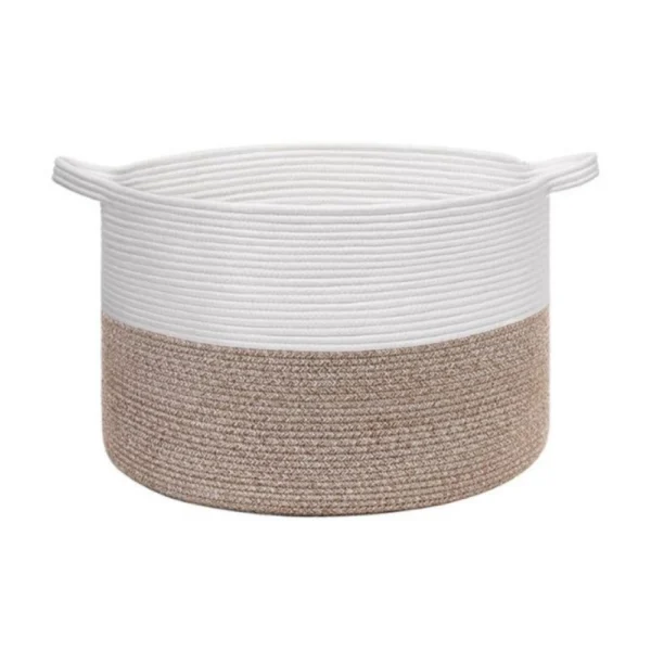 Generic Cotton Kidi- 16x14 Inch Pack of 1 Storage Basket For Clothes (Kidi-White) - Image 2