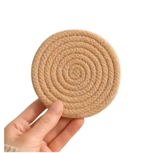 Generic Cotton 6 Pcs Set Tea Coaster 6 Pcs Set (Beige) - Image 2