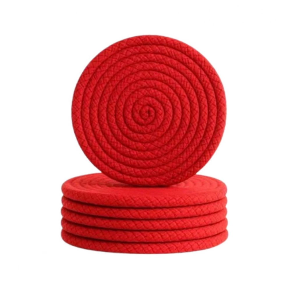 Generic Cotton 6 Pcs Set Tea Coaster 6 Pcs Set (Red)