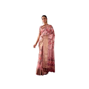 Generic Women's Faux_Silk Woven Saree With Unstitched Blouse 5.5Mtr (Pink)