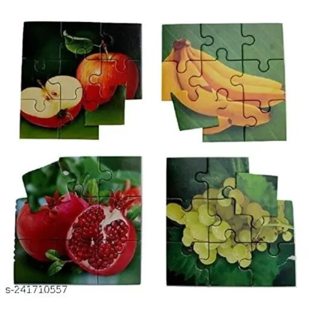 4_Pcs Set Fruits Puzzle | Cardboard | Educational Toys | 4+ Years - Image 3